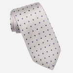 Grey Polka Dot Italian Handmade Silk Tie