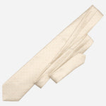 White & Gold Italian Designer Silk Tie