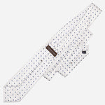 White Polka Dot Italian Silk Handmade Tie