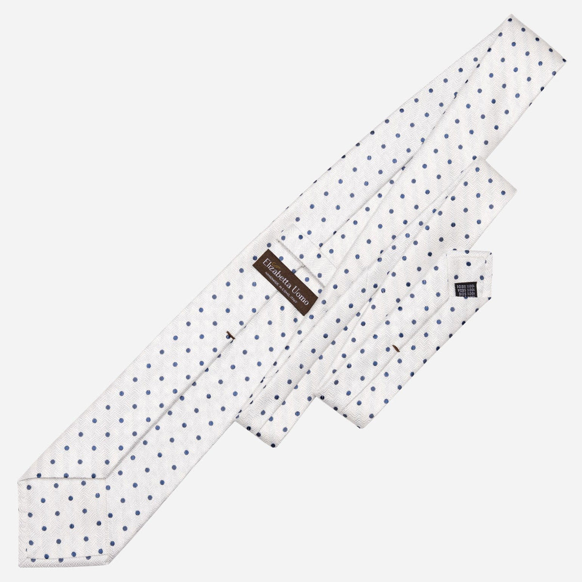 White Polka Dot Italian Silk Handmade Tie