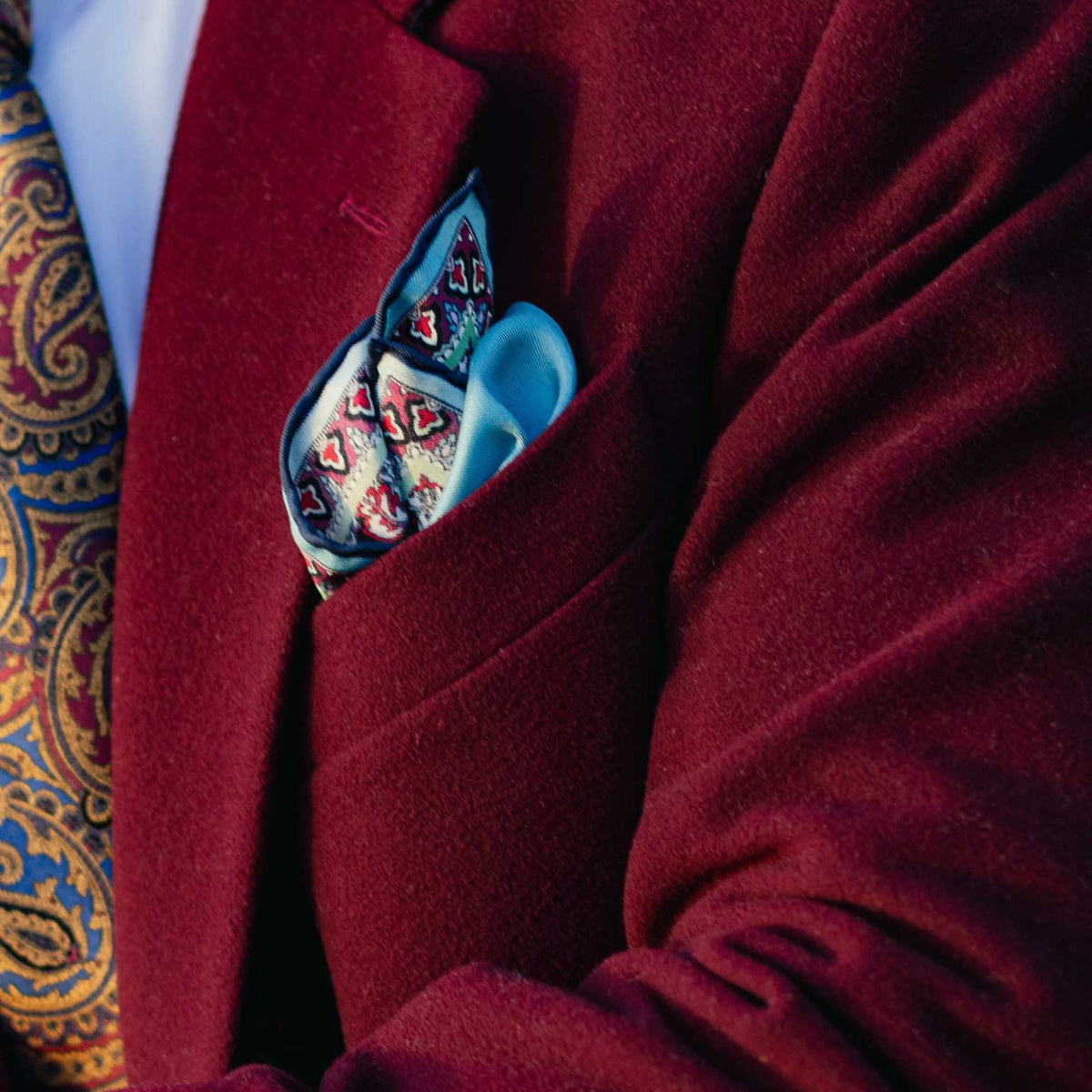 Large Hand Rolled Italian Silk pocket Square