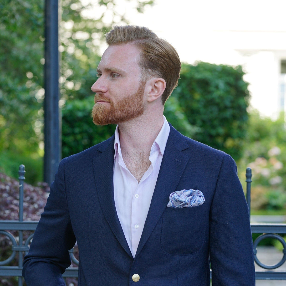 Lavender Double Sided Silk Pocket Square
