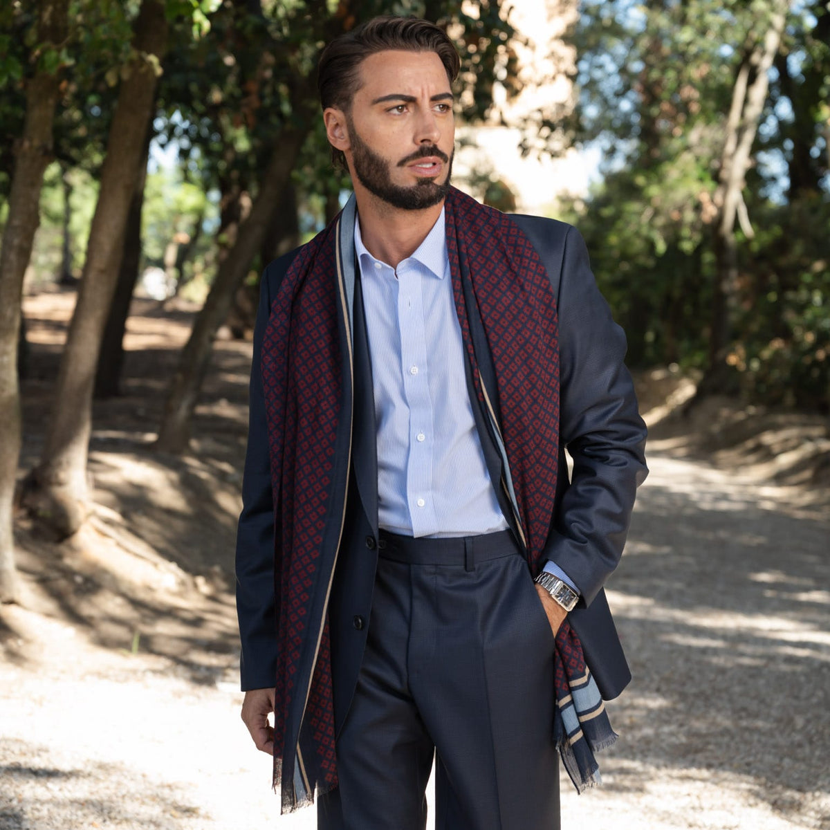 Burgundy Italian Wool Scarf