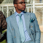 Men's Designer Italian Silk Tie Aqua