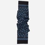 Mens Black and Blue Italian Silk Scarf
