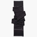 Mens Black Polka Dot Italian Silk Scarf