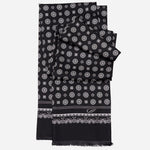 Mens Black Italian Tuxedo Silk Scarf