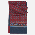 Dark Red Italian Designer Silk Scarf