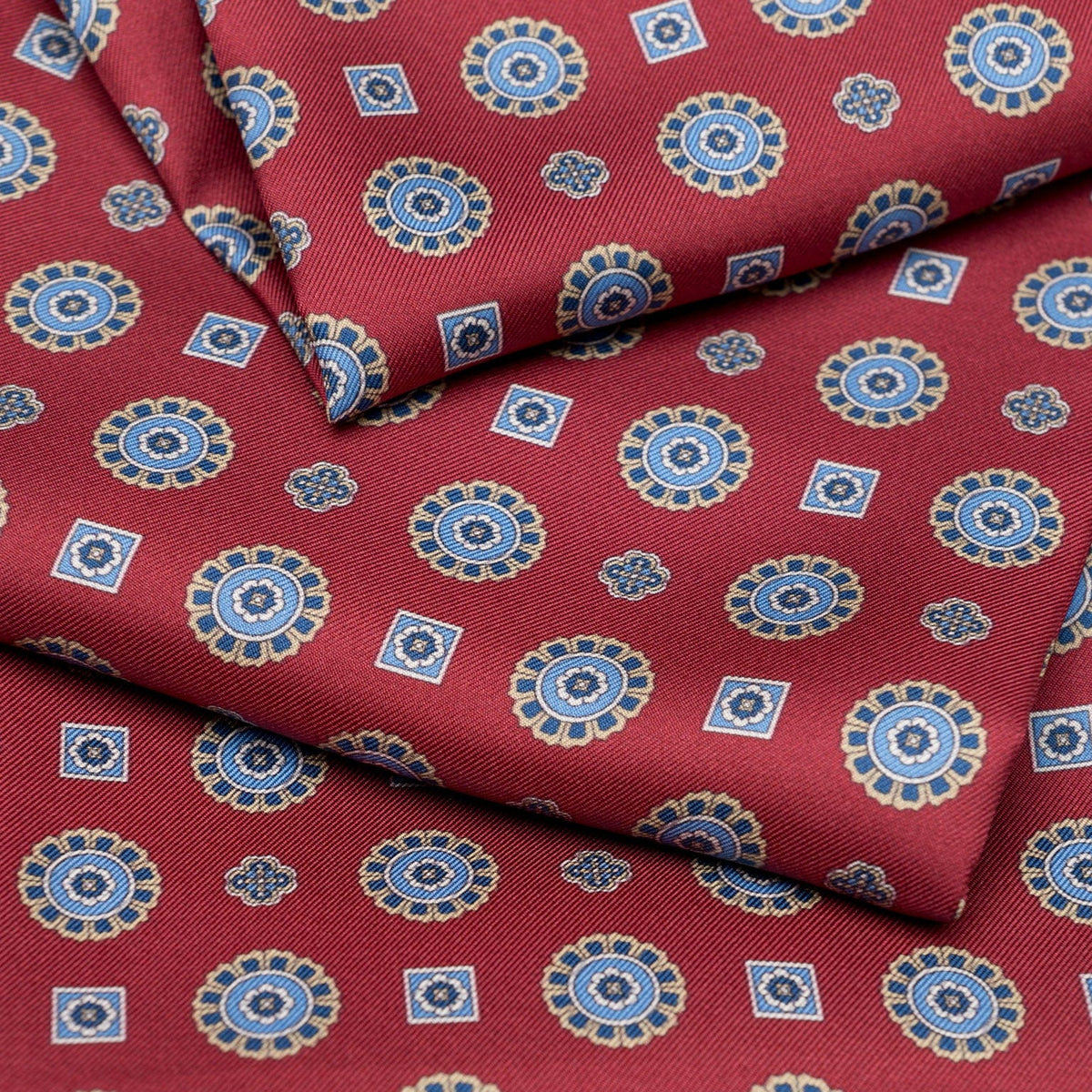 Mens Dark Red Italian Silk Scarf