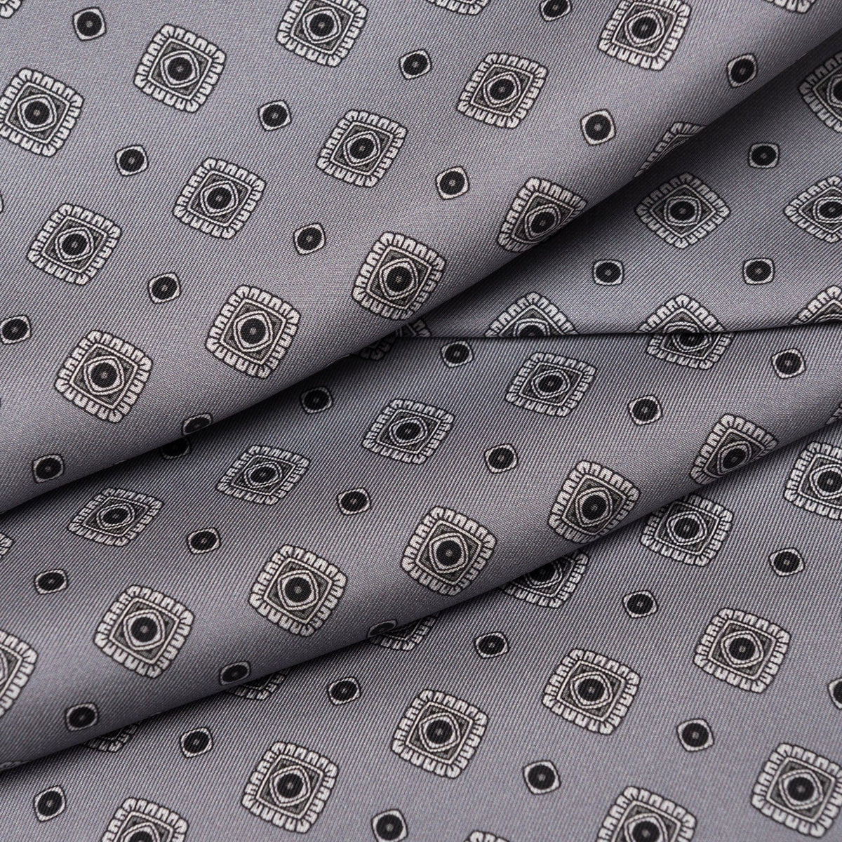 Italian Designer Men's Grey Silk Scarf