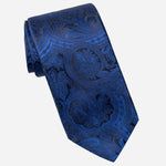 Blue Paisley Italian Silk Jacquard Tie
