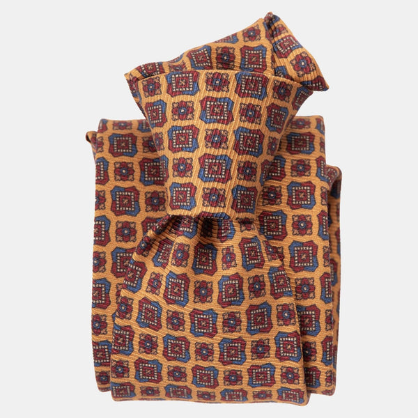 Amber Yellow Italian Madder Silk Tie