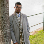 men's luxury patterned Italian wool scarf