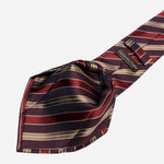 Red and Burgundy Stripe Italian Silk Tie