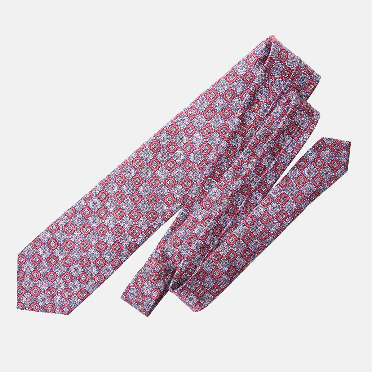 Handmade Red and Blue Italian Silk Tie