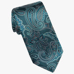 Turquoise Woven Paisley Italian Silk Tie