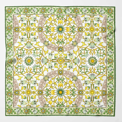 Green & Yellow Silk Italian Pocket Square