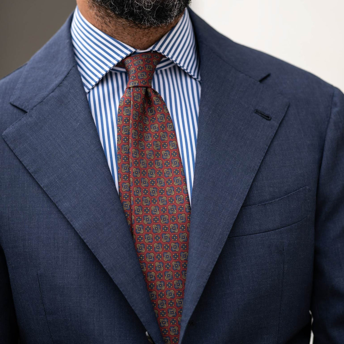 Dark Red Italian Madder Silk Tie