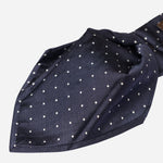 Navy Blue Italian Silk Tie - Polka Dots