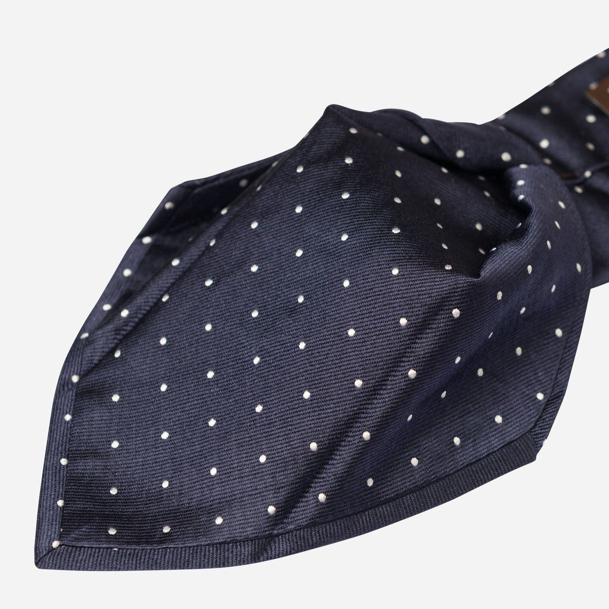 Navy Blue Italian Silk Tie - Polka Dots