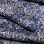 Men's Italian Navy Paisley Silk Scarf