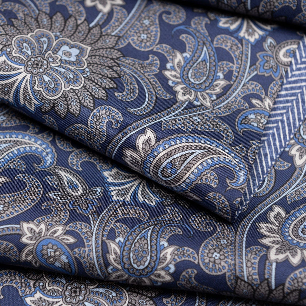 Men's Italian Navy Paisley Silk Scarf