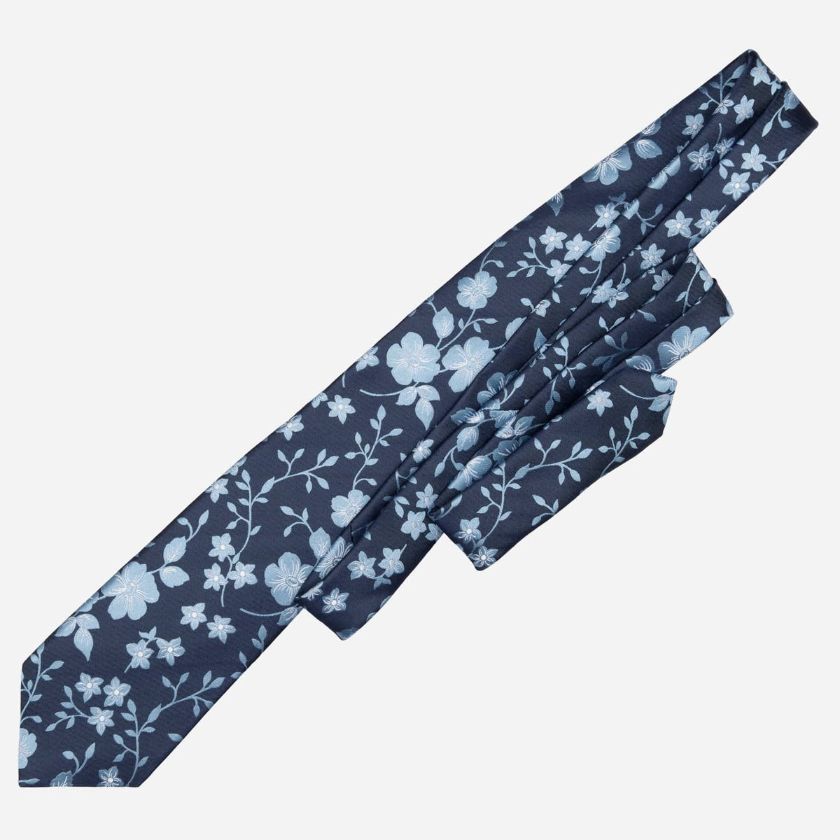Navy Floral Italian Silk Jacquard Tie