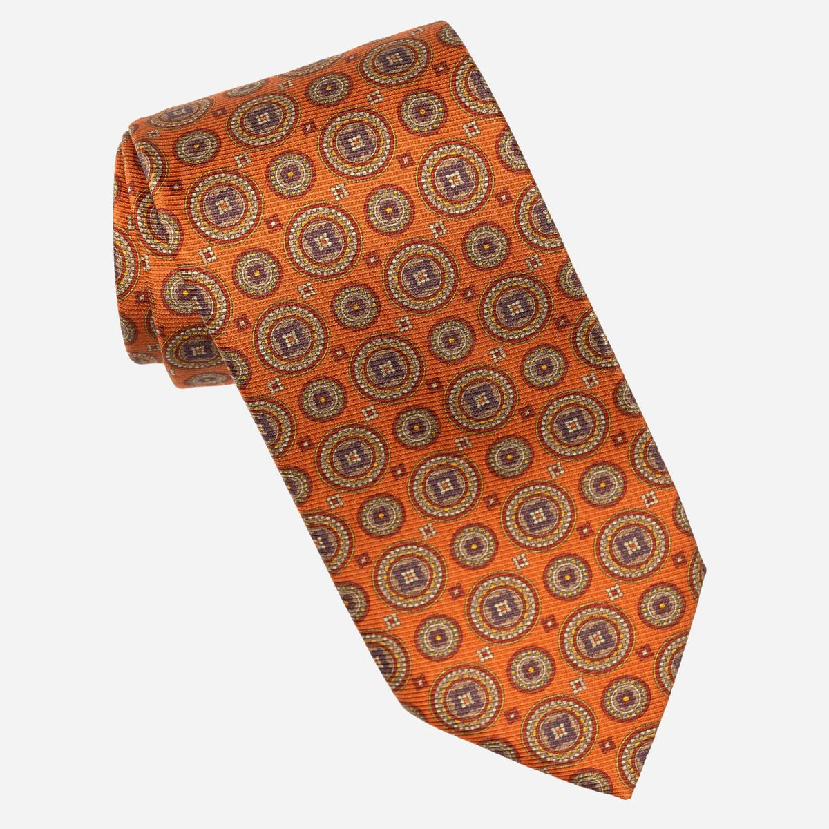 Orange Madder Silk Italian Tie