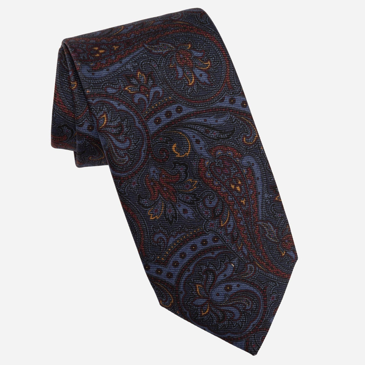 Paisley Blue Italian Madder Silk Tie