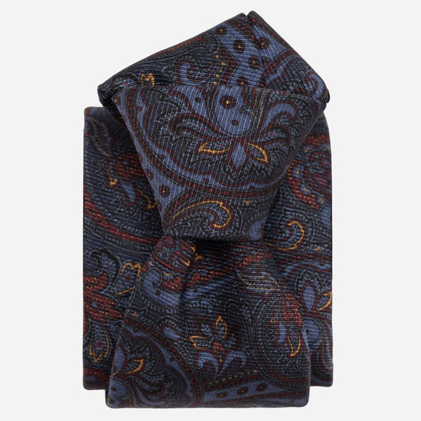 Paisley Blue Italian Madder Silk Tie