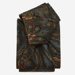 Men's handmade Italian madder silk paisley tie
