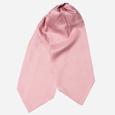 Italian Pink Patterned Silk Ascot Tie