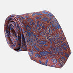 Red and Blue Floral Italian Silk Tie