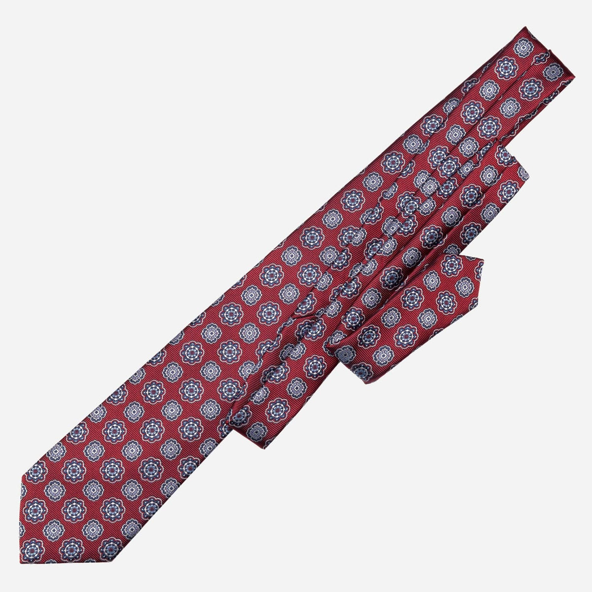 Red Floral Handmade Italian Silk Tie