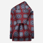 Red Floral Handmade Italian Silk Tie