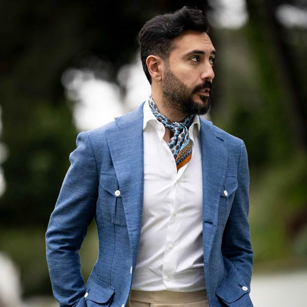Men's Italian silk neck scarf