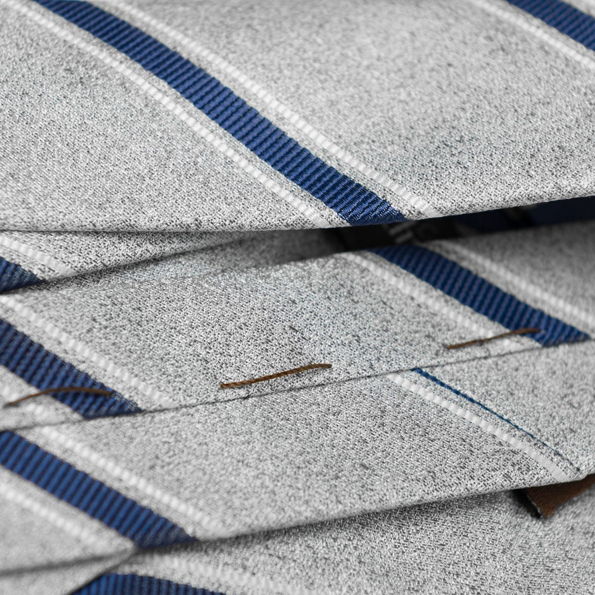 Silver Grey Italian Silk Striped Tie
