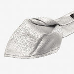 Italian Designer Silver Silk Necktie