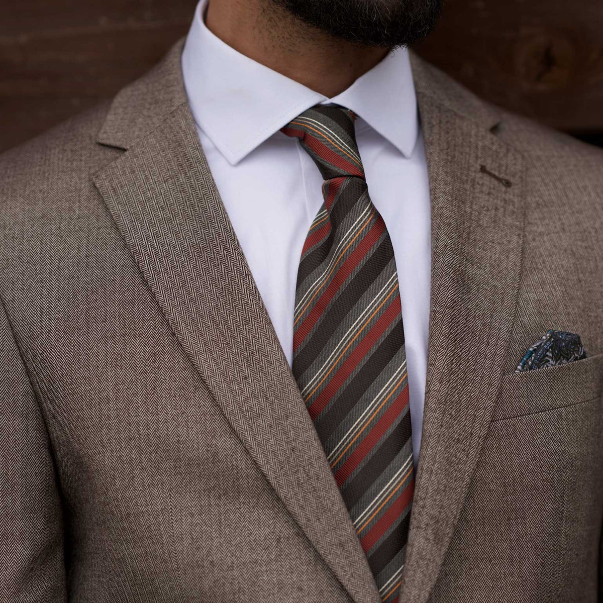 Men's luxury designer woven silk tie made in Italy