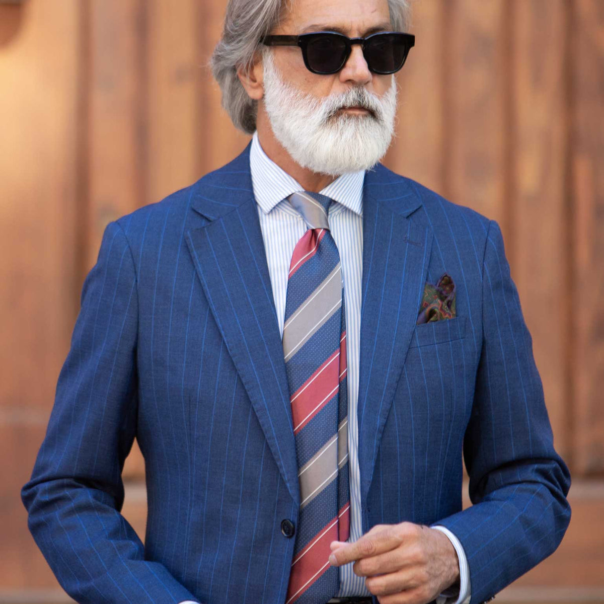 Men's luxury designer woven silk tie made in Italy
