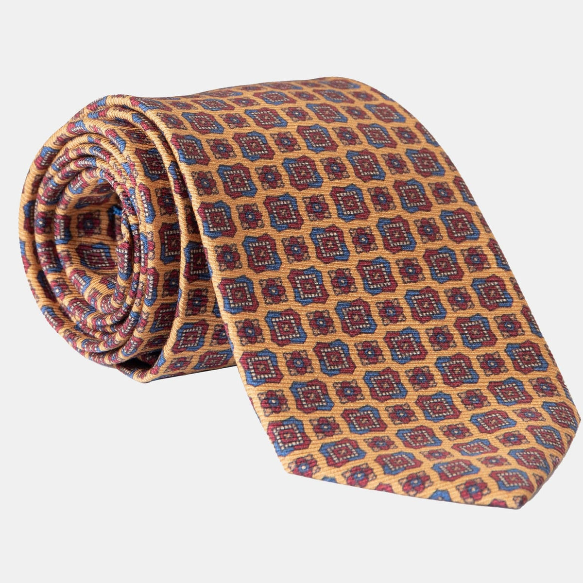 Amber Yellow Italian Madder Silk Tie