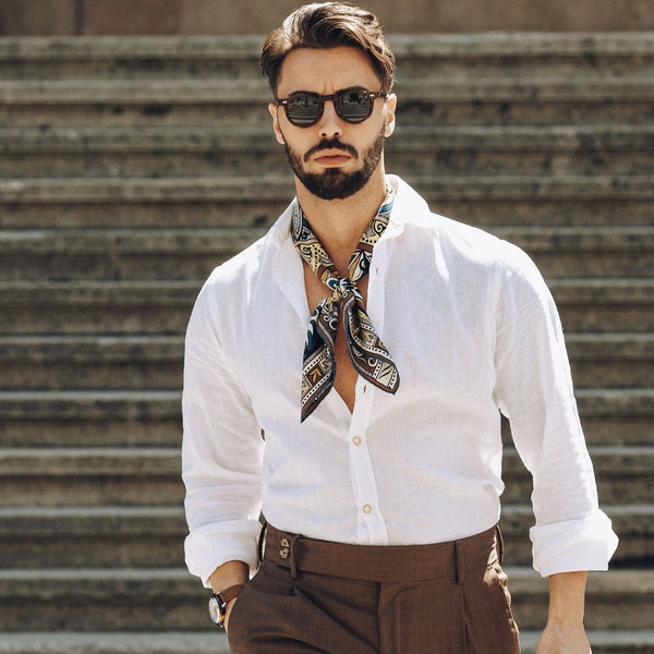 Silk Scarf Men Bandana Outfit Bandana Neckerchief Men's