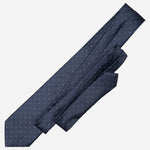 Midnight Blue & Silver Designer Silk Tie