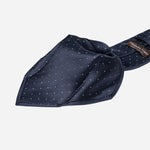 Midnight Blue & Silver Designer Silk Tie