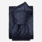 Midnight Blue & Silver Designer Silk Tie