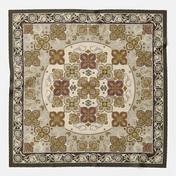 Olive Green Modal Cashmere Square Scarf