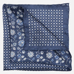 Navy Double Sided Silk Pocket Square