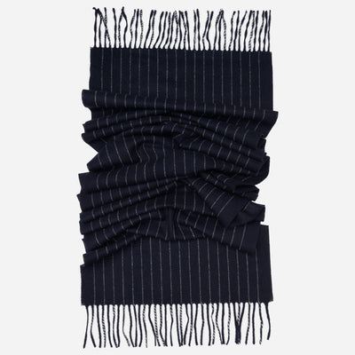 Navy Cashmere Wool Scarf