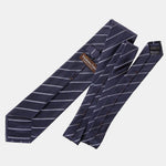 Navy Blue Italian Silk Striped Tie
