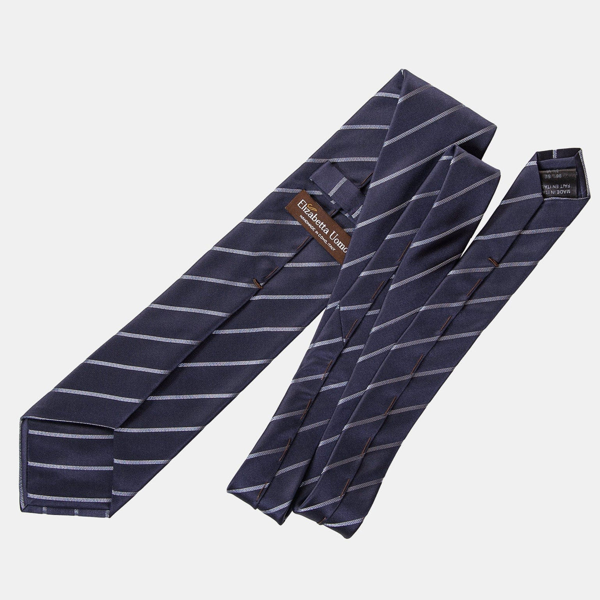 Navy Blue Italian Silk Striped Tie